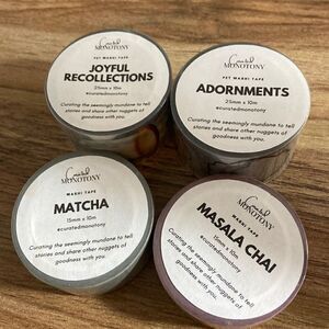 Curated monotony washi pet tapes 4 new